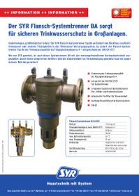 Flansch-Systemtrenner BA: Trinkwasserschutz in Großanlagen